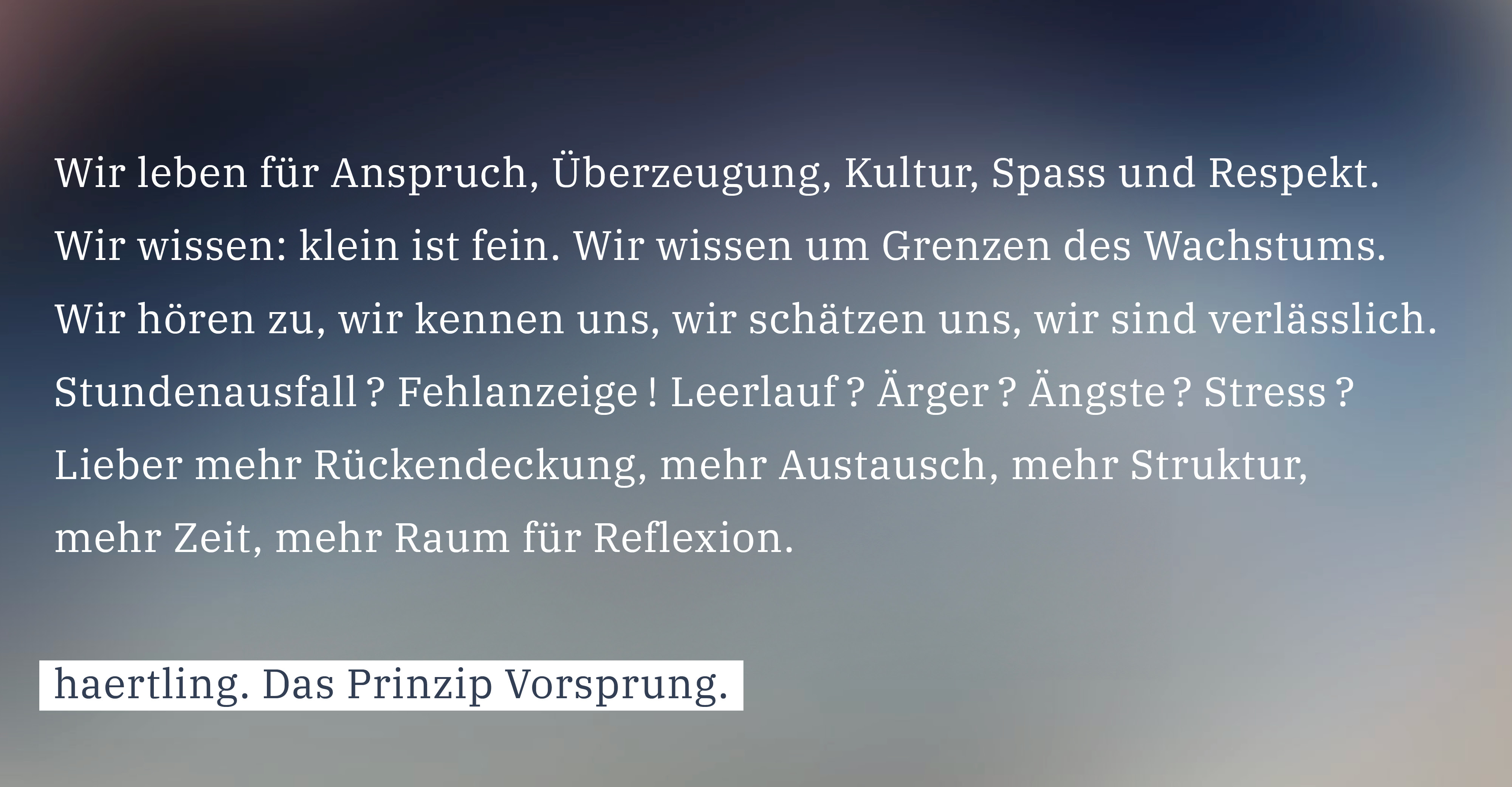 Typobild über den Anspruch des haertling
